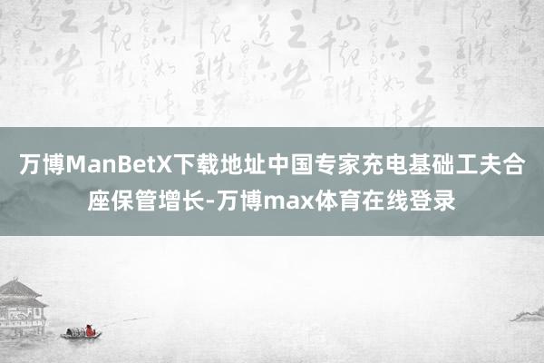 万博ManBetX下载地址中国专家充电基础工夫合座保管增长-万博max体育在线登录