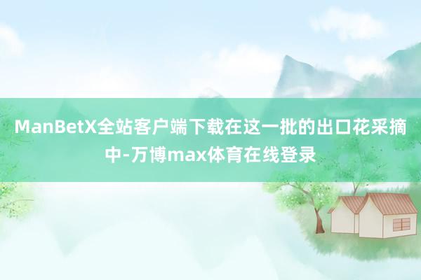 ManBetX全站客户端下载在这一批的出口花采摘中-万博max体育在线登录