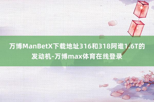 万博ManBetX下载地址316和318阿谁1.6T的发动机-万博max体育在线登录