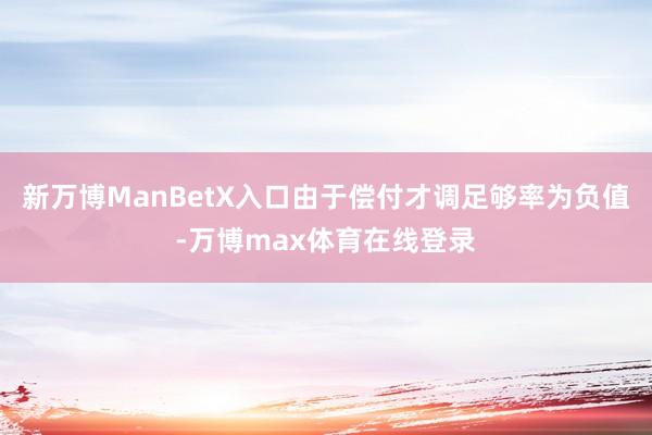 新万博ManBetX入口由于偿付才调足够率为负值-万博max体育在线登录