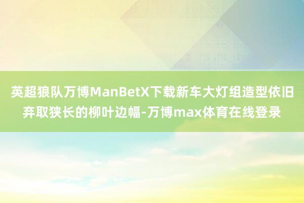 英超狼队万博ManBetX下载新车大灯组造型依旧弃取狭长的柳叶边幅-万博max体育在线登录