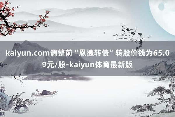 kaiyun.com调整前“恩捷转债”转股价钱为65.09元/股-kaiyun体育最新版