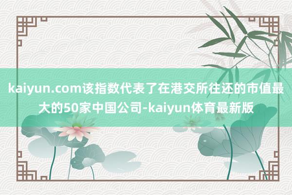 kaiyun.com该指数代表了在港交所往还的市值最大的50家中国公司-kaiyun体育最新版