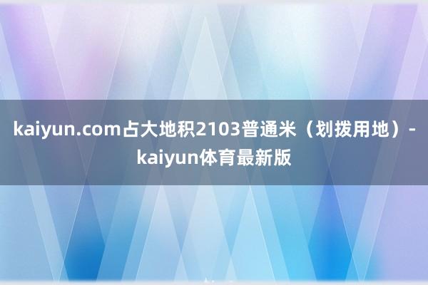 kaiyun.com占大地积2103普通米（划拨用地）-kaiyun体育最新版