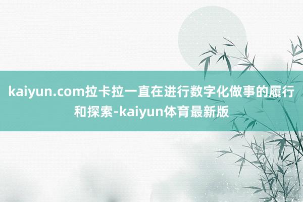 kaiyun.com拉卡拉一直在进行数字化做事的履行和探索-kaiyun体育最新版