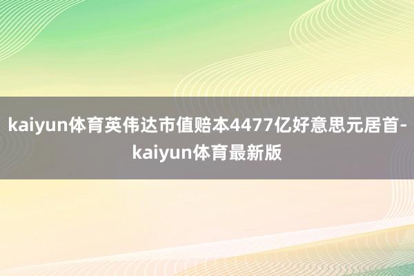 kaiyun体育英伟达市值赔本4477亿好意思元居首-kaiyun体育最新版