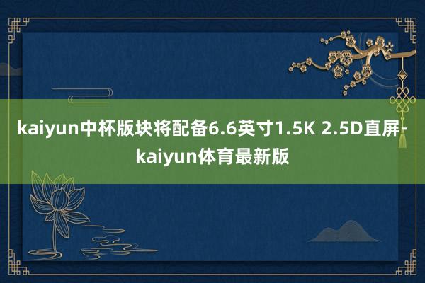 kaiyun中杯版块将配备6.6英寸1.5K 2.5D直屏-kaiyun体育最新版